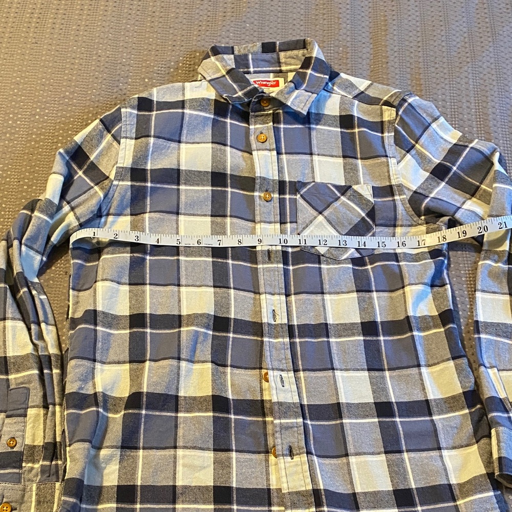 Wrangler Blue Plaid Shirt Youth 14/16